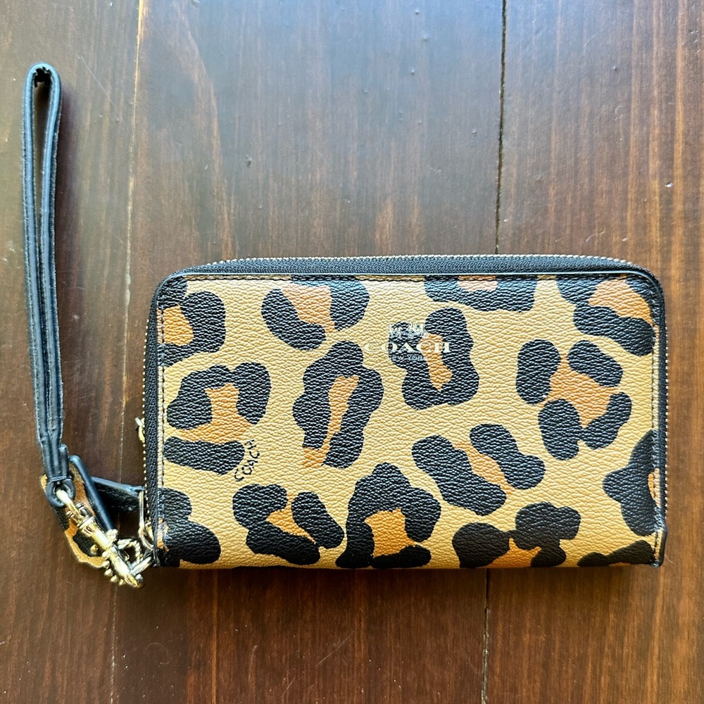 Coach double zipper wallet
